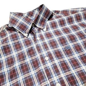 Cinch Button Down Shirt Men S Burgundy Plaid Long Sleeve Cotton Western Workwear